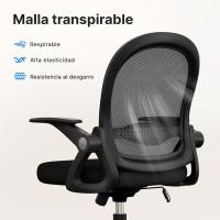 Silla de Escritorio Ergonómica con Malla Transpirable, Reposabrazos Abatibles, Silla para Ordenador de Altura Regulable, Silla Giratoria de 360 ° , Gris - details 34