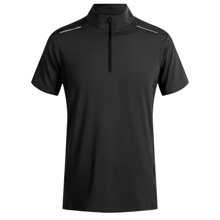 Verano polo de los hombres de deportes casuales de hielo fresco tejido de manga corta transpirable adecuado para la aptitud polo elástico - 1