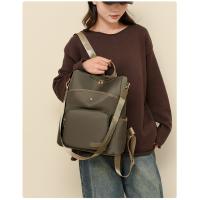 Bolso de mujer, nueva mochila con textura de cuero suave, estilo coreano, mochila escolar retro de moda, bolso de viaje de tendencia de color sólido simple - details 10