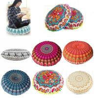 Funda de almohada redonda de Mandala para el hogar, cubierta de cojín bohemia de 40CM con estampado de flores para Hotel - details 0