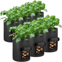 Bolsa para cultivo de patatas de 5/7/10 galones, dos ventanas abatibles hacia arriba, tela ventilada duradera ETA con asas para jardín y plantas - details 0