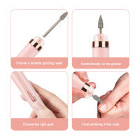 Amoladora eléctrica para uñas, máquina pulidora de uñas con luz 5 en 1, Mini bolígrafo eléctrico portátil para manicura, herramientas para quitar Gel - details 7