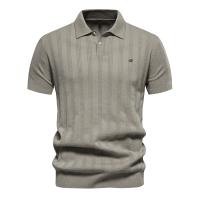 polos hombre manga corta ropa hombre día del padre 2025 Nuevo Polo de punto acanalado de verano para hombres Polo texturizado de calidad de marca transpirable y fresco para hombre - details 4