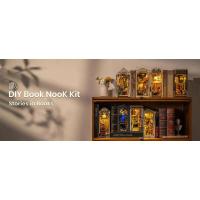 Robotime Rolife Floral Corner Nook 3D juguetes de madera hogar estante de libros decoración DIY casa en miniatura regalos para la familia - details 8