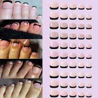 ARTAUG Set De 150 Uñas Postizas Cuadradas Blancas Y Rosas Con Tocón Corto Estilo Frances Para Verano Uñas Postizas Completas Para El Pie - details 5