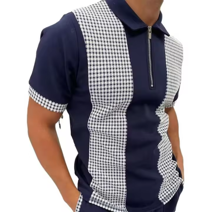 Camiseta casual de verano con solapa para hombre, polo de manga corta con estampado 3D, estilo masculino - 1