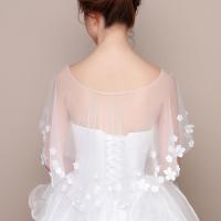Chal elegante de tul para novia, capa suave para baile de graduación y noche, accesorios de boda - details 1
