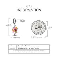 Dijes de la serie Floral en plata de ley 100% auténtica para mujer, joyería fina, pulsera y brazaletes de cumpleaños, material: metal principal - details 22