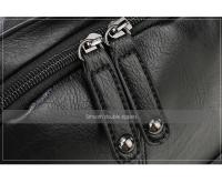 Mochila escolar para hombre, bolsa de viaje impermeable, de cuero, a la moda - details 17