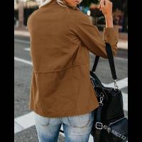Primavera otoño chaquetas de mujer casual stand collares chaqueta abrigos señoras - details 7