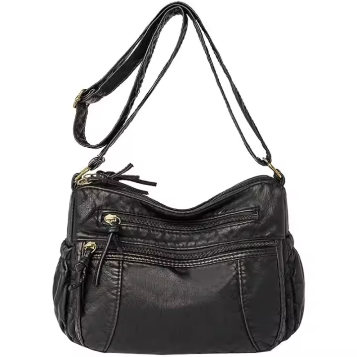 Bolso Hobo de cuero para mujer, bolso de mezclilla Retro, bolso cruzado grande, bolso de hombro informal, monedero - 1