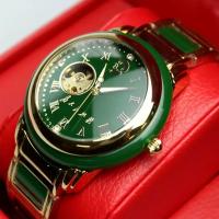 DUGARY Tourbillon mechanical watch men transparent back jade 43mm Wristwatches Salute Chairman Mao Relojes Para waterproof - details 1