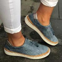 Zapatos individuales de gran tamaño, zapatos casuales de moda con borlas europeas y americanas, zapatos perezosos sin cordones para mujer - details 1