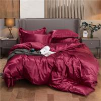 Juego de Ropa de Cama con Sábana de Satén Funda de Edredón Sábana de Tamaño Doble Individual Reina Corona Twin en Color Sólido Lujo - details 10