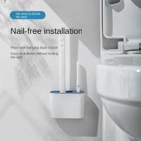 Cepillo De Inodoro Colgante Con Soporte Largo Cepillo De Limpieza De Baño Con Pincel Suave De Silicona Accesorios Ecológicos Para El Hogar - details 9
