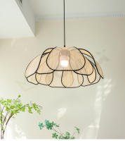 TOMAXIN-Lámpara de techo de pétalos Retro, bombilla LED E27 de tres colores, para comedor, sala de estar, dormitorio, salón de té - details 5