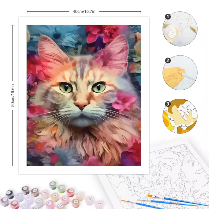 RUOPOTY Kit de Pintura por Números Arte Abstracto en Lienzo de Acrílico Ideal para Principiantes - 1