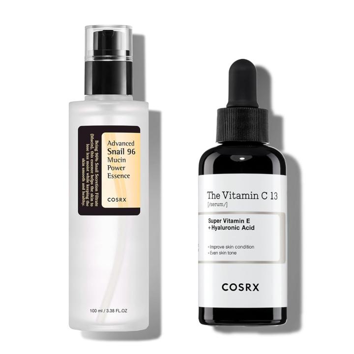 COSRX Post Acne Mark Recovery - Snail Mucin 96% Essence + Vitamin C 13% Serum, Intensive Hydrating for Fine lines, Hyperpigmentation, After Blemish Care