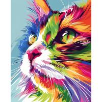 Kit de Pintura por Números Moderno de RUOPOTY Lienzo de Acrílico con Gato Colorido - details 0