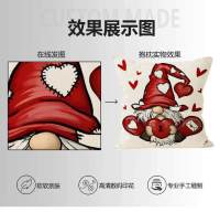 Funda de almohada enana para el Día de San Valentín, funda de almohada con estampado de amor rojo de lino, funda de cojín con estampado de lino - details 0