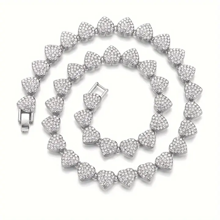2 piezas de corazones de amor de moda para mascotas ​ Collar único brillante para perro, cadena para el cuello, lindo collar para gato, collares para perros - 1