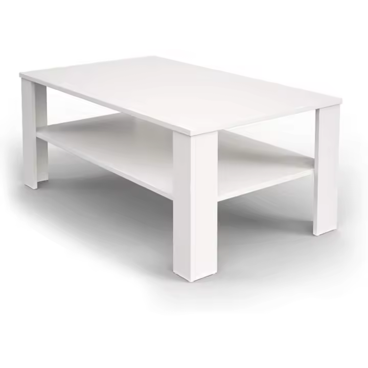 Mesa de sofá con estante, mesa de centro, mesa central, madera ecológica, diseño moderno, medidas: 100 x 60 cm - 1