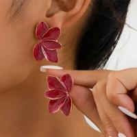 Pendientes de pétalos de esmalte rojo, R de metal para mujer, joyería, estilo de moda, regalos navideños, accesorios de lujo diarios MQ478 - details 1
