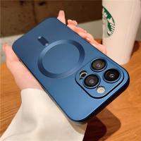 Funda de teléfono de carga inalámbrica de lujo para Apple iPhone 16 15 11 13 12 14 Pro Max Plus para Magsafe fundas magnéticas mate cubierta de lente - details 0