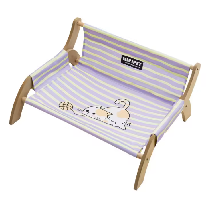 Sofá para mascotas sencillo y resistente al desgaste, cama para perros reclinable a rayas para gatos desmontable y transpirable, a prueba de humedad, para el hogar - 1