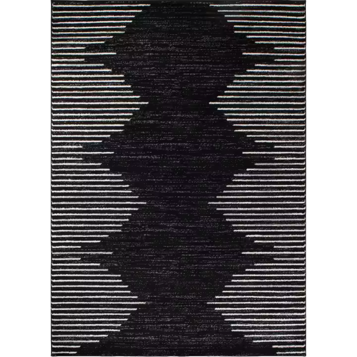 Alfombra de salón bohemia a rayas, resistente a las manchas, para sala de estar, cocina, dormitorio, comedor, oficina en casa - 1
