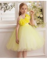 Vestido de fiesta amarillo para niñas de 3 a 12 años, vestidos de cumpleaños morados de 7-8 años, vestido de novia de flores rosas de princesa de presentador de 6 años - details 4