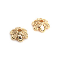 50 Uds. De cuentas redondas de latón de Color dorado de 18K, tapas de hojas de árbol y flores, suministros para hacer cuentas de joyería, accesorios Diy - details 98