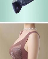 L-6L sujetador grande para mujer, Push Up de seda helada, Bralette superior sin costuras, sujetadores de encaje inalámbricos para verano, Top de talla grande, lencería, ropa interior 15019 - details 9