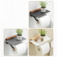 Portarrollos de papel higiénico de madera para baño, montado en la pared, para teléfono y toallas - details 10