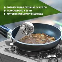 Cocina Portátil de Gas para Acampar 2X Quemadores Incluye Plancha Parrilla de Fundición de Acero Inoxidable Potencia de 2,2 Kw Muebles y Organización al Aire Libre - details 5