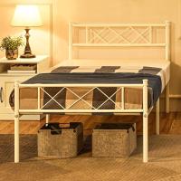 Cama Metal con somier, Cama Doble/Individual, Cama con cabecero, Cama Invitados, Cama Juvenil, para Dormitorio, habitación Invitados, 90 x 200 cm/Negro - details 11