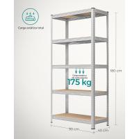 Estantería de Metal Modular de 5 Niveles Almacenamiento de Garaje con Carga de 875kg - details 0