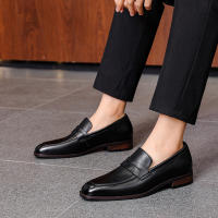 Primera capa de cuero de vaca, zapatos perezosos de un pedal, zapatos casuales de cuero, mocasines. - details 21