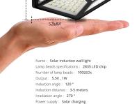 Lámpara Solar LED Exterior Impermeable Con Sensor De Movimiento Iluminación De Jardín Luz Solar Para Pared Y Calle - details 3