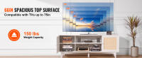 VEVOR-Soporte de TV de ratán de mediados de siglo, soporte de TV moderno con enchufe incorporado, puertos USB, estantes ajustables para sala de estar, sala de medios - details 3