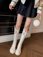 Botas De Suela Gruesa ajustadas para Mujer, Nuevo Diseño Sentido Niño, Arco, Botas De Caballero Alto, 2024 - details 14