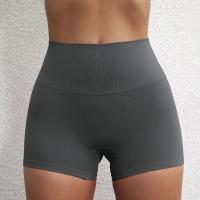 pantalones cortos de yoga para levantamiento de cadera, pantalones cortos de tres cuartos para mujer, cintura alta, color melocotón, color nude, para correr, deportes, secado rápido - details 3
