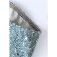 Conjunto de Denim con Lentejuelas BKQU Pantalones de Pierna Ancha y Top de Tanque con Corset sin Correas para Mujeres Outfit de Fiesta de Lujo para Clubes - details 9