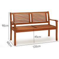 Banco de Jardín Madera FSC ®   Eucalipto Carga 320Kg 2 Plazas Terraza Balcón 120x60x90cm Resistente - details 2