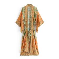 Happie Queens-vestidos bohemios de playa con estampado ral para mujer, kimono con cuello en V, Bikini de verano, pareo bohemio - details 0