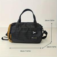 Bolso bandolera grande para hombre, bolso de hombro deportivo informal, nailon, correa ajustable, 1,5 m de largo, negro, solo lavado a mano, para fitness, viajes, desplazamientos diarios, regalo - details 0