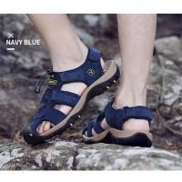 Sandalias deportivas de verano para hombre, sandalias para senderismo al aire libre, punta cerrada, cuero genuino, sandalias informales para caminar, zapatos de agua - details 20
