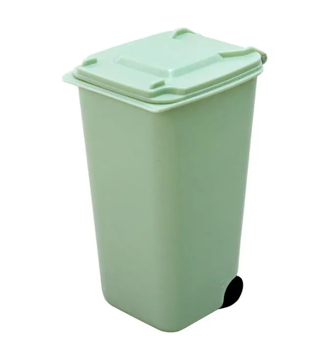 Mesa con tapa, botella de reciclaje, botella pequeña Mini, mini contenedor de basura para soporte de maquillaje In Oche, tocador, escritorio de cocina - 1