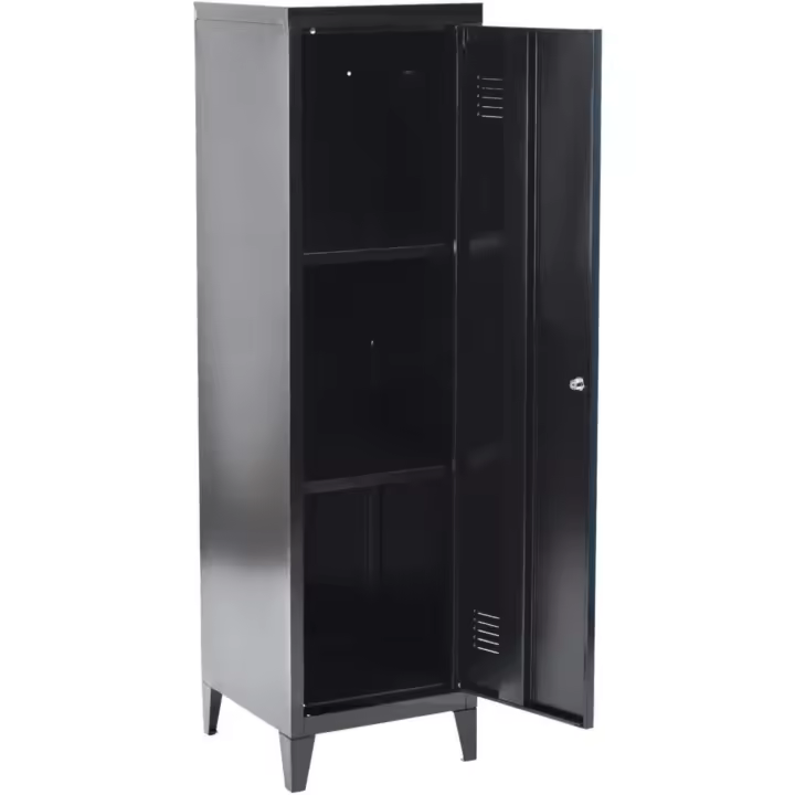 Archivador Estilo Industrial Armario de Almacenamiento con Llave Muebles de Oficina Negro - 1