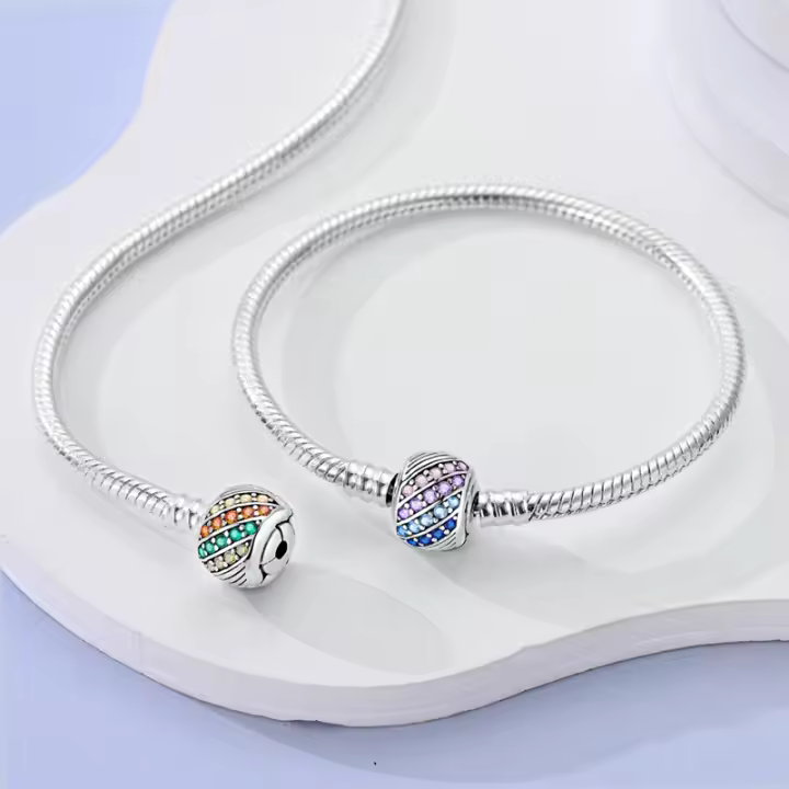 Pulsera de encanto Butterf de Zirconia Azul en Plata Esterlina 925 para Mujeres Adecuada para Joyería Fina y Gift with Colgante Original - 1